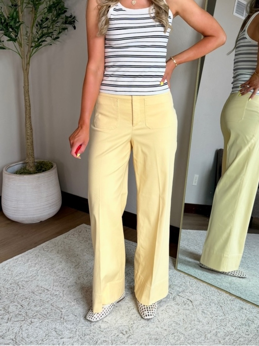 SPANX Wide Leg Pants Yellow